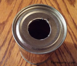 020-Fermentation Chamber Heater - rough hole in bottom of tomato paste can